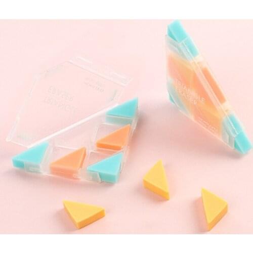 Colorful Triangle Erasers Rubber for Revise Details Sketch Painting Pencil Eraser Students Stationery School Supplies Kids Gifts
