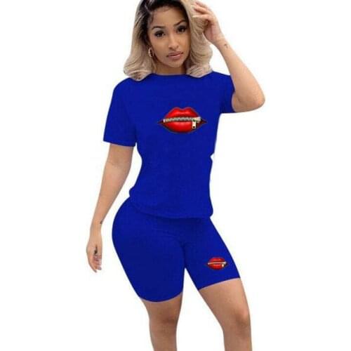 Summer Casual Set Women Beach Shorts Suit Womens Tracksuit 2 Pieces Set T-shirt+Shorts Women Sportswear for Running Jogging