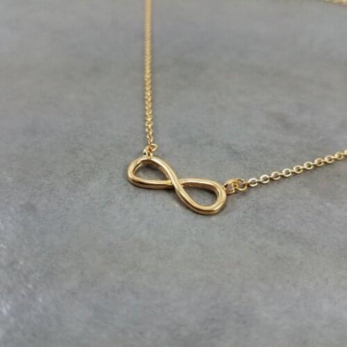 Minimalism Infinity Symbol Necklaces For Women Love Limitless Forever Jewelry Stainless Steel Rose Gold Couple Necklace Gifts