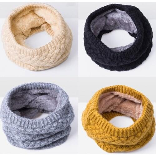 Evrfelan Soft Winter Knitted Ring Scarf Women Men Comfortable Warm Neck Scarf Thicken Scarves Neckerchief Boys Girls Bufanda