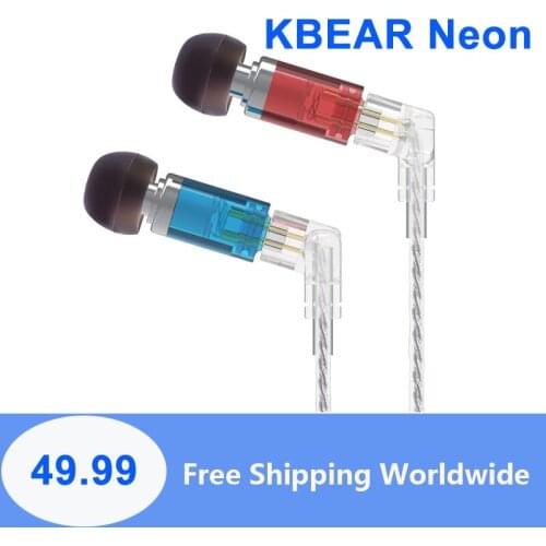 KBEAR Neon HIFI In Ear Earphones Single Knowles 29689 Balanced Armature Headphones Noise Cancelling Earbuds KBEAR KS1 KS2 Lark