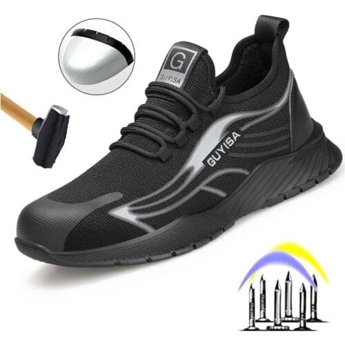 2021 New Indestructible Shoes Men Safety Work Shoes with Steel Toe Cap Puncture-Proof Boots Lightweight Breathable Sneakers Drop