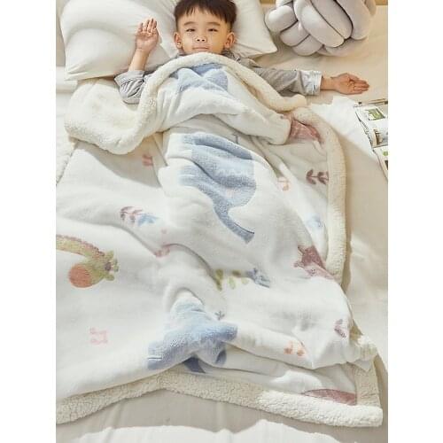 Blanket thickening winter lamb quilt nap baby baby coral blanket