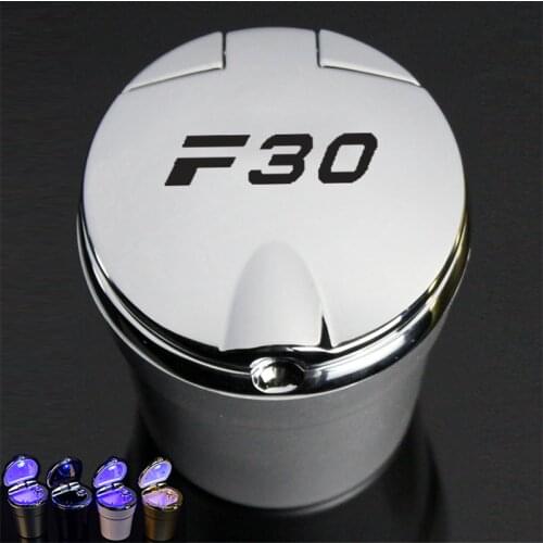Car Ashtray With Led Lights With Cover Creative Personality Covered Car multi-function Car Supplies For BMW F30 F series 2018 19