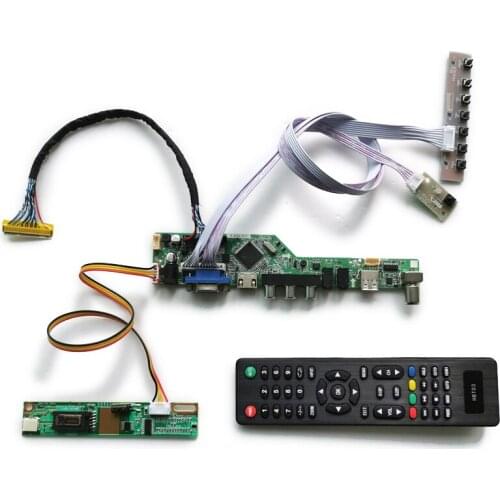 LCD monitor control board 1024*768 VGA AV USB kit 30 Pin LVDS Fit B141XG05/B141XG08/B141XG09/B141XG10/B141XG13 matrix 1CCFL