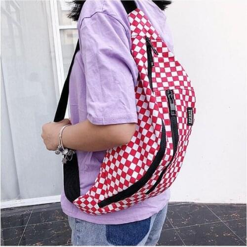 DHL Fedex 10 pieces Fanny Pack Phone Waist Bag unisex Oxford Waistbag Ins Fire Harajuku Plaid Belt Bum Bag Chest Bag waistpack