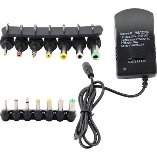 Adjustable Charger Multi Voltage Power Supply Adapter AC 220V TO 12V DC 9V 6V 7.5V 5V 3V Converter Adapter Plug 7 3A 30W EU US