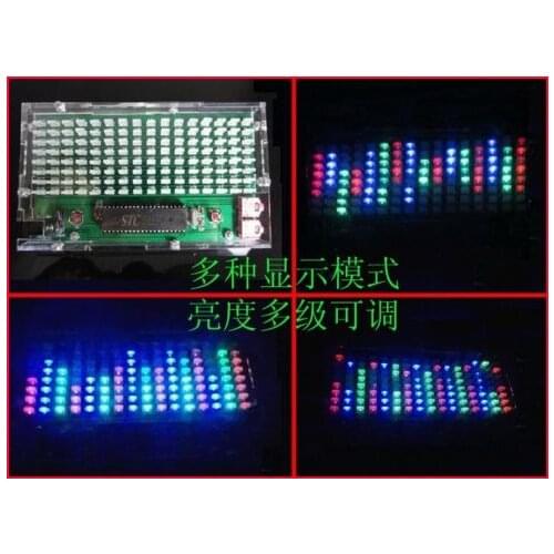 RGB 8*16 Audio LED Level Meter Display Spectrum Analyzer rhythm DIY diys for MP3 PC Amplifier