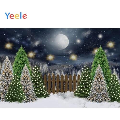 Christmas Tree Winter Fence Forest Baby Portrait Birthday Backdrop Photography Background For Photo Studio Vinyl Photophone