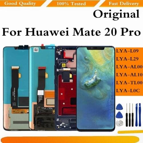 Original For Huawei Mate 20 Pro LCD Touch Screen Digitizer Assembly Repair Part For Mate 20 Pro Display With Fingerprint Replace