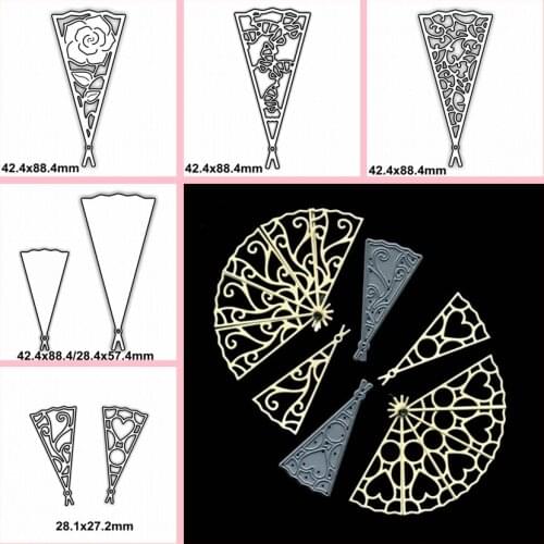 Ancient Traditional Fan DIY Die Cut Paper Card Album Photo Making Embossing Template Scrapbooking Handicraft Decoration Stencil