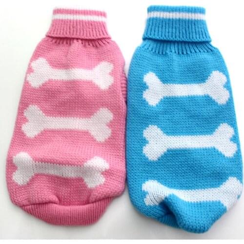 Pet Dog Sweater Coat Cat Puppy Hoody Jacket Warm Clothes Apparel bones design 5 sizes