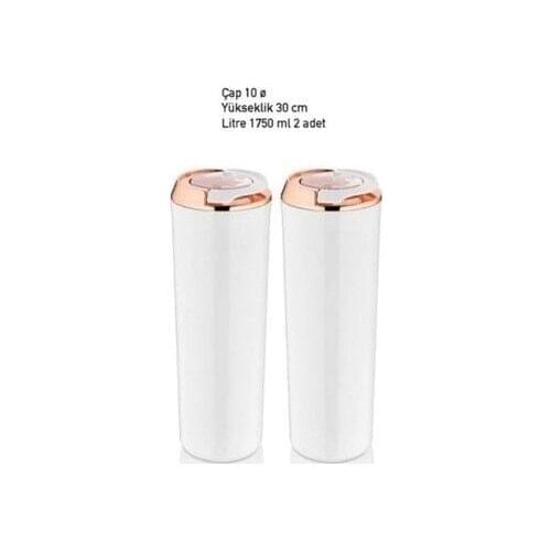 Tubi Home Vip John 2'li Round Storage Container White