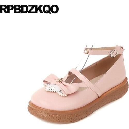 Flats Women Heart Buckle Mary Janes Shoes Thick Sole Pink Pearl Size 11 Ankle Strap Vintage Large Metal Brown 10 33 Bow Muffin