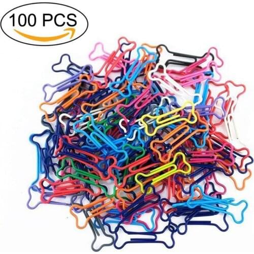 100pcs Bone Shape Multicolor Metal Paper Clips