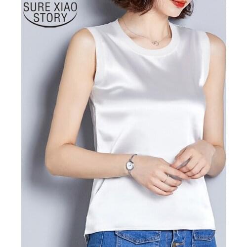 2021 Summer Women Silk Tank Tops Plus Size Loose Sleeveless Satin Tank Clothes Mesh Spliced Fashion Vest Blusas Casual 13825
