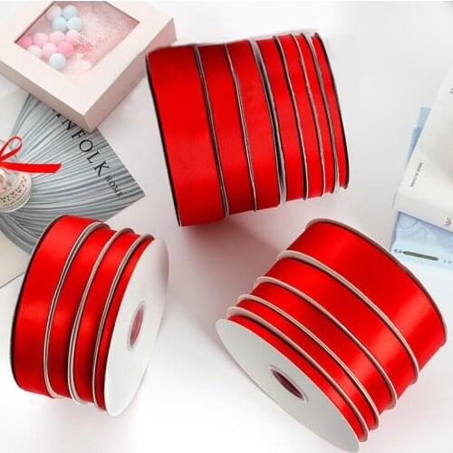 25Yards/Roll Red Grosgrain Christmas Ribbons for Crafts Wedding Christmas Party Decor DIY Bow Ribbon Card Gift Wrapping Supplies