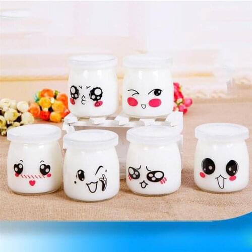 5/10pcs 150/200ml Lovely Pudding Bottle Glass Heat-resistant Yogurt Containers Cup Jelly Jar Cooking Milk Bottle for Home Shop