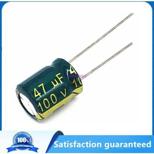 5pcs/lot BC11 high frequency low impedance 100v 47UF aluminum electrolytic capacitor size 8*12 47UF 20