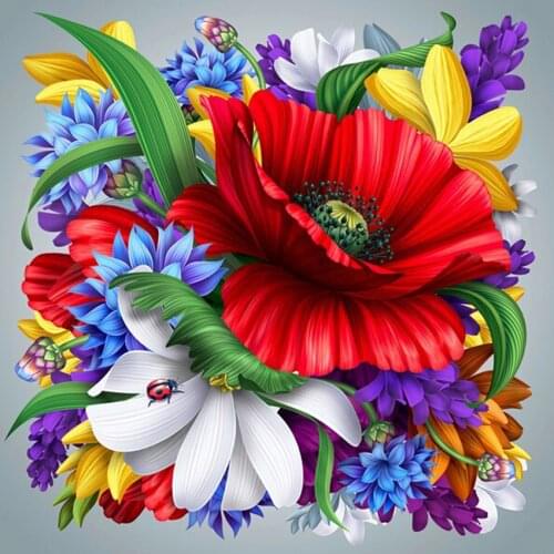 3D Diy Diamond Embroidery Flower Needlework Cross Stitch Full Square Resin Diamond Painting Flower Wall Picture Needlework