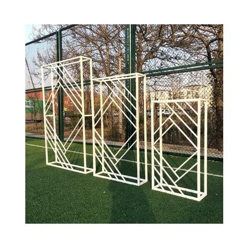 Diamond Wedding Arch Backdrop Props Wrought Iron Geometric Square Frame Party Stage Screen creative background Stand