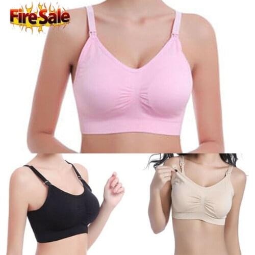 Women Nursing Maternity Bra Push Up Breastfeeding Bralette Wire Free Push Up New