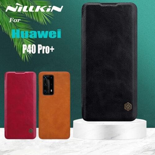 For Huawei P40 Pro+ Case Casing Nillkin Genuine Soft Flip Leather Smart Wallet Back Cover Case for Huawei P40 Pro Plus Cases