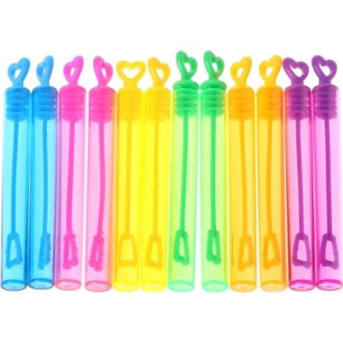 Children Like blowing bubbles 12pcs Heart Soap Bubble Bottles Toys Children Kids Outdoor Home Decor Toy