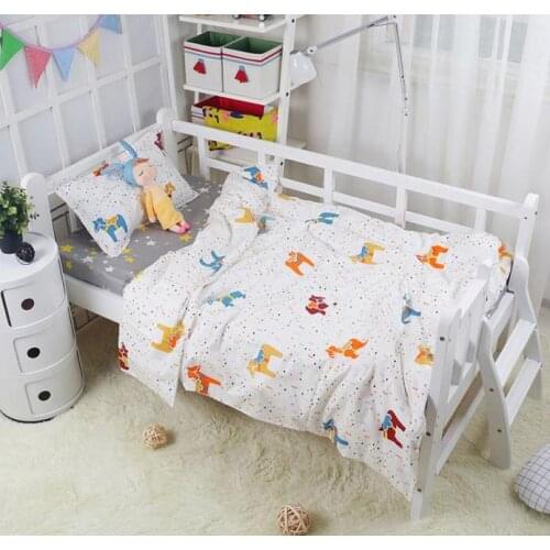 Good Quality Crown cotton kids bedding set customized for newborn girls and boys cuna colecho ,Duvet/Sheet/Pillow, with filling