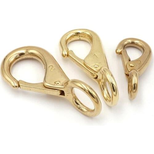 Pure Brass Fixed Hook Pet Traction Belt Luggage Hook Brass Round Dog Chain Leather Hardware Buckle Accessories 013 Rings Metal