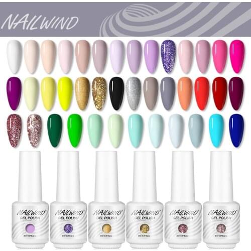 Nailwind 8ml Nail Gel Varnish Nail Polish All For Manicure Nail Art Bright Glitter Nail Gel Base Top Coat Need UV Nail Polish