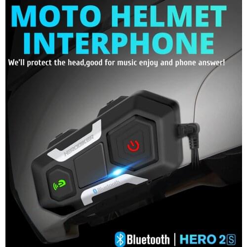 HEROBIKER Motorcycle Intercom Waterproof 1200M Bluetooth Intercom Helmet Headset Moto Headset Wireless Headset Interphone