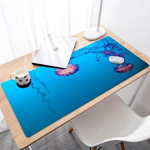 Gaming Mouse Pad Laptop Large Lock Edge Mousepad Desk Table Mat Color Jellyfish Pattern Cute Fruits Rubber Mouse Pad