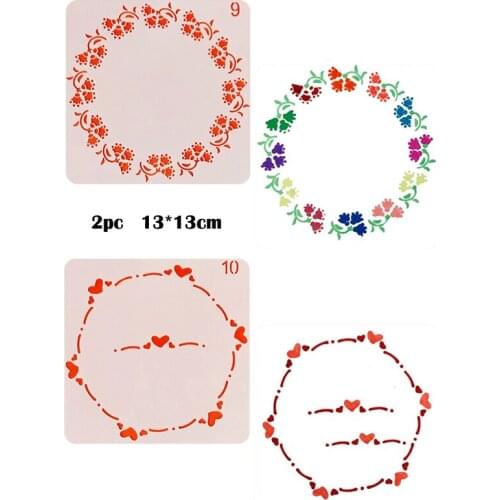 2pc Flower Vine Painting Template Diy Embossing Craft Stencil Accessories Sjablonen For Scrapbooking Reusable