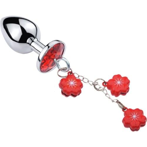 Metal Anal Plug Sex Toys Fetish Toys Plum Blossom Butt Plug Bell Pendant Butt Plug