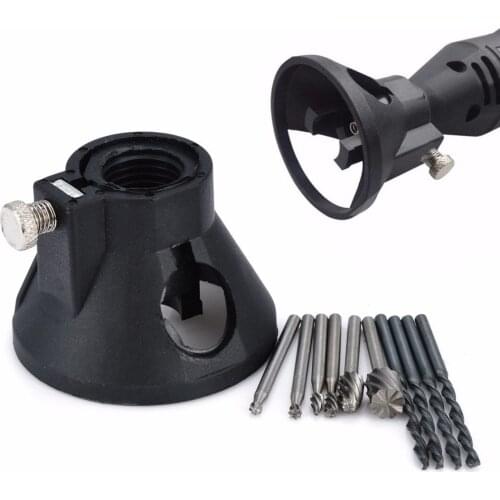 Multipurpose Cutting Guide Milling Attachment Mayitr Rotary Cutting Guides 4 Cutters + 6pcs HSS Router Bits Powe Tool Accessory