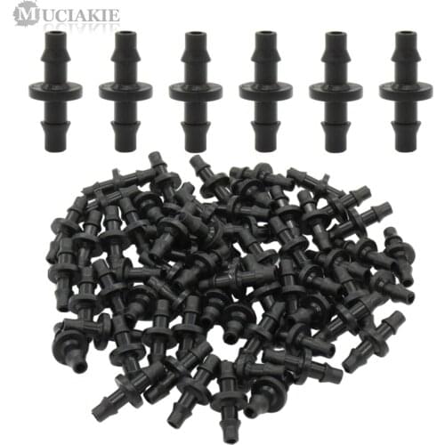 MUCIAKIE 50PCS 1/4" Barbed Connector Double Barb For 4/7mm Tubing Garden Hose Connector Garden Drip Irrigation Connector