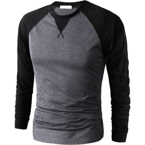 T Shirts Men CONTRAST-COLLAR T-shirts Compression Fitness Camisetas 2017 Black Grey Long Sleeve Tops Summer Clothing 20