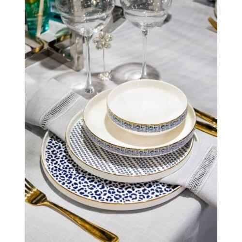 Unique Durable Pattern 6 Persons 24 PCS Porcelain Turkish Made Dinnerware Set