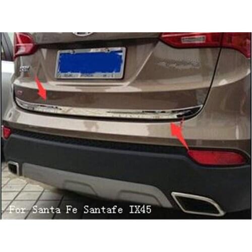 Stainless Steel rear trunk lid cover trim Fit For Hyundai Santa Fe Santafe IX45 2013- 2016 Trunk trunk trim Tail door trim