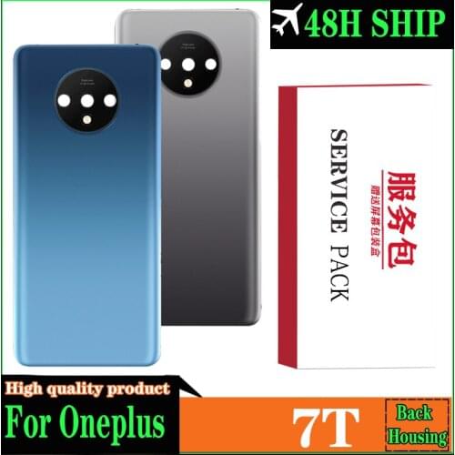 Original Back Housing Replacement for Oneplus 7T Back Cover Battery Glass for One plus 7 T Rear Cover With Logo