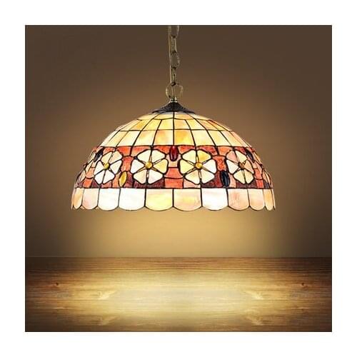 Mediterranean Style Tiffany Shell Made Ceiling Lamp 20/25/30/35/40cm E27 AC 110-240V LED Ceiling Lights Luminarias Light Fixture