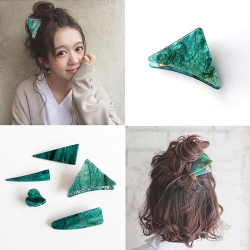Retro Geometric Triangle Hairpin Grab Clip Wild Bangs Clip Hairpin Hair Accessories Girl Wind Bangs Seaside Clip