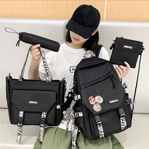 Women Backpack for Nylon School Bags Simple Schoolbag Light Ladies Backpacks Waterproof Teenager Girls Student School Backpack