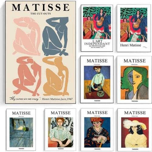 Vintage Henri Matisse Printed Abstract Art Painting Posters and Prints Vintage Decorative Wall Murals for Living Room (No Frame)
