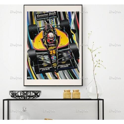 Vintage F1 Poster 1991/ Miller F1/Automotive Decor Wall Art Prints Home Decor Canvas Unique Gift Floating Frame