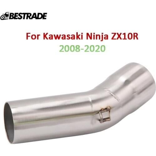 ZX10R Motorcycle Exhaust Mid Middle Link Pipe Slip On 51mm For Kawasaki Ninja ZX10R 2008-2020 Stainless Steel Escape