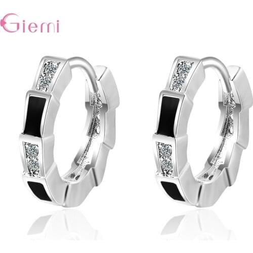 Trendy 925 Sterling Silver Circle Hoop Earrings For Women Round Earrings Hoops Ear Rings Party Gift Birthday Christmas Jewelry