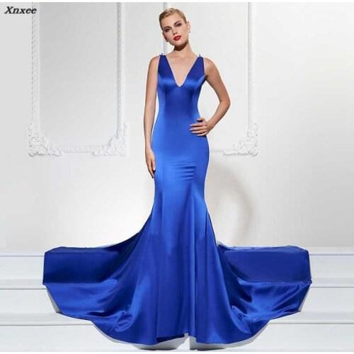 Deep V-Neck Elegant Gowns Sleeveless Long Mermaid Party Dress Women Brief Design Maxi Dress Vestido Longo de Festa Xnxee