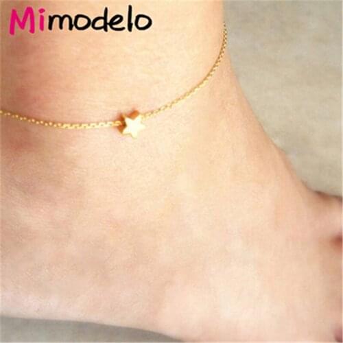 Gold Silver Color Star Anklet Bracelet on The Leg Fashion Summer Beach Foot Jewelry